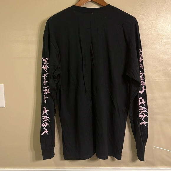 Spencer’s Lewd Complex Graphic T-Shirt Long-Sleeved Black Pink Size Large NWT - Picture 4 of 9